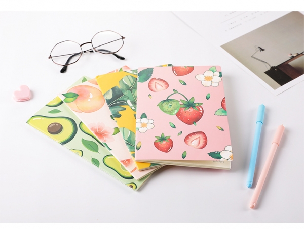 Apple Banana Avocado Fruits Patterned Cover A5 Notebooks Cute  Lined Note Books