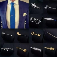 Novelty Mens Metal Silver Gold Tie Clip