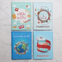 Around The World Passport Cover Travel ID Holder Case With Card Ticket Pouch