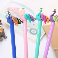 4pk Peacocks Animals Ballpoint Gel Pens Cute Funky Kids Party Gift Bag Fillers