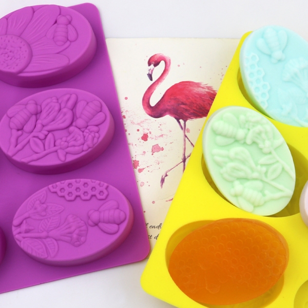 Large Bees Butterfly Flowers Silicone Mould Chocolate Wax Melt Soap Mold