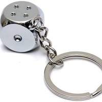 3D Silver Metal Lucky Dice Keyring Novelty Metal Key Ring Xmas Gift Casino Goer