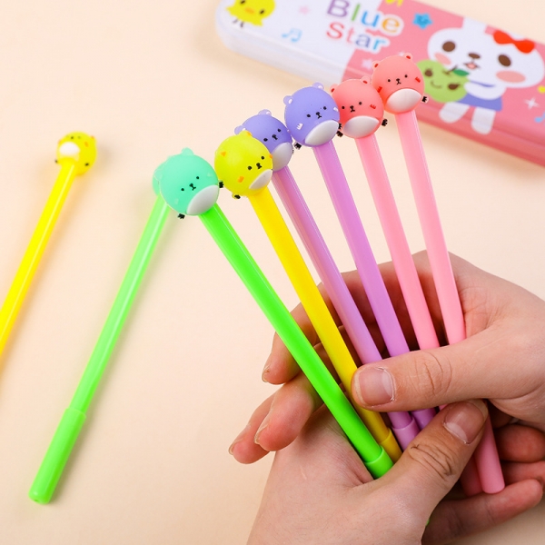 4-12pc Hamster Animals Ballpoint Gel Pens Cute Funky Kids Party Gift Bag Fillers