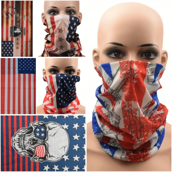 American British Flag Multifunctional Masks Multi Use Face Mask Cover Neck Tube Scarf Snood Bandana