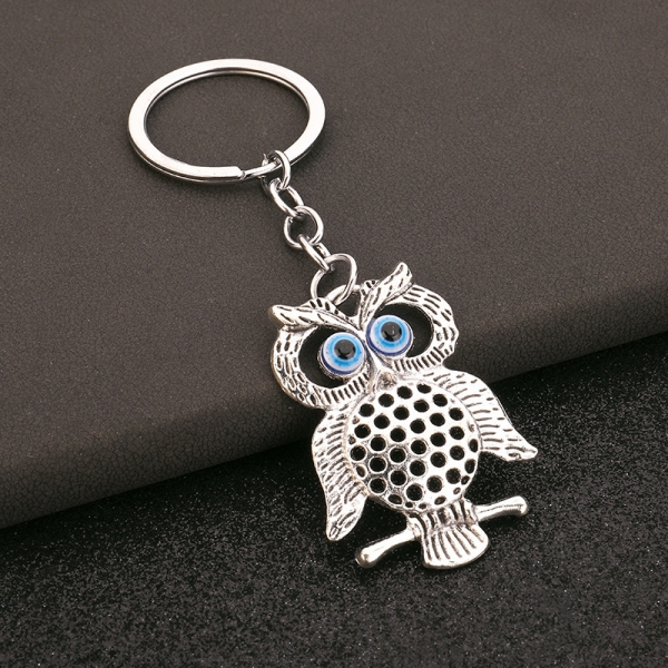Wise Owl Wild Birds Animals Fashion Silver Keyrings Novelty Metal Key Rings Gift