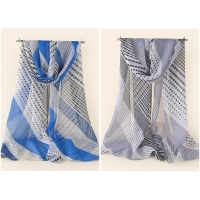 Polka Dots Strips Pattern Fashion Ladies Scarves Chiffon Scarf Womens Shawls
